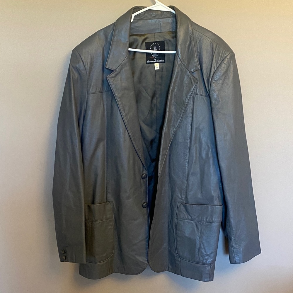 Men's vintage Gray Leather Jacket